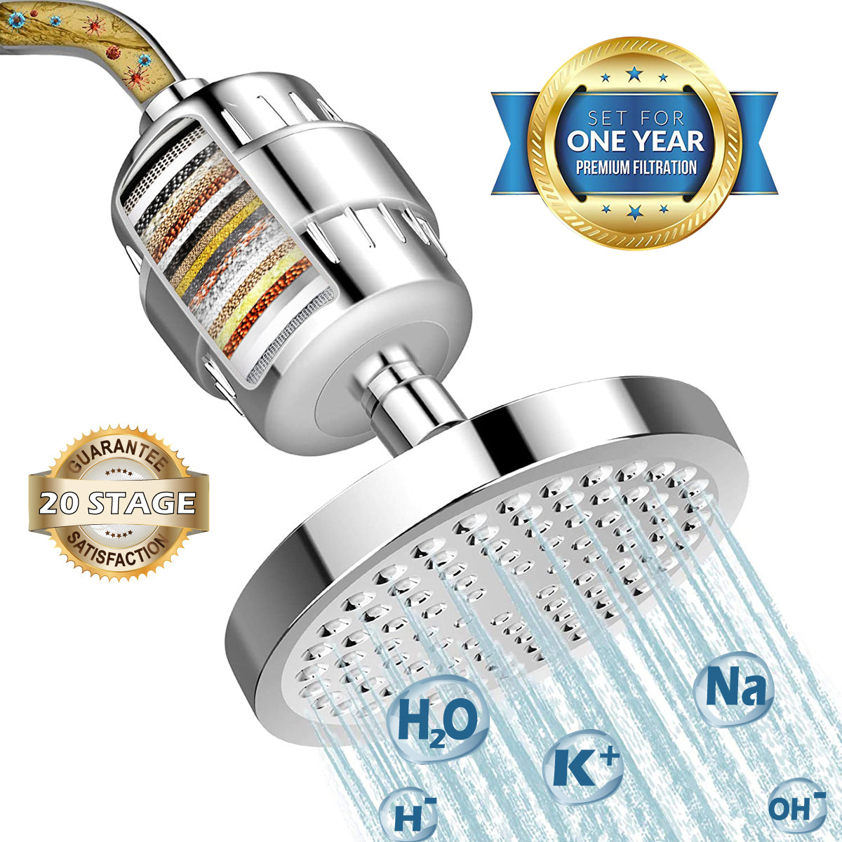 High Output Revitalizing Shower Filter X 2 Sets - Reduces Dry Itchy Skin, Dandruff, Eczema, and Dramatically Improves The Condition of Your Skin, Hair and Nails (Copy)